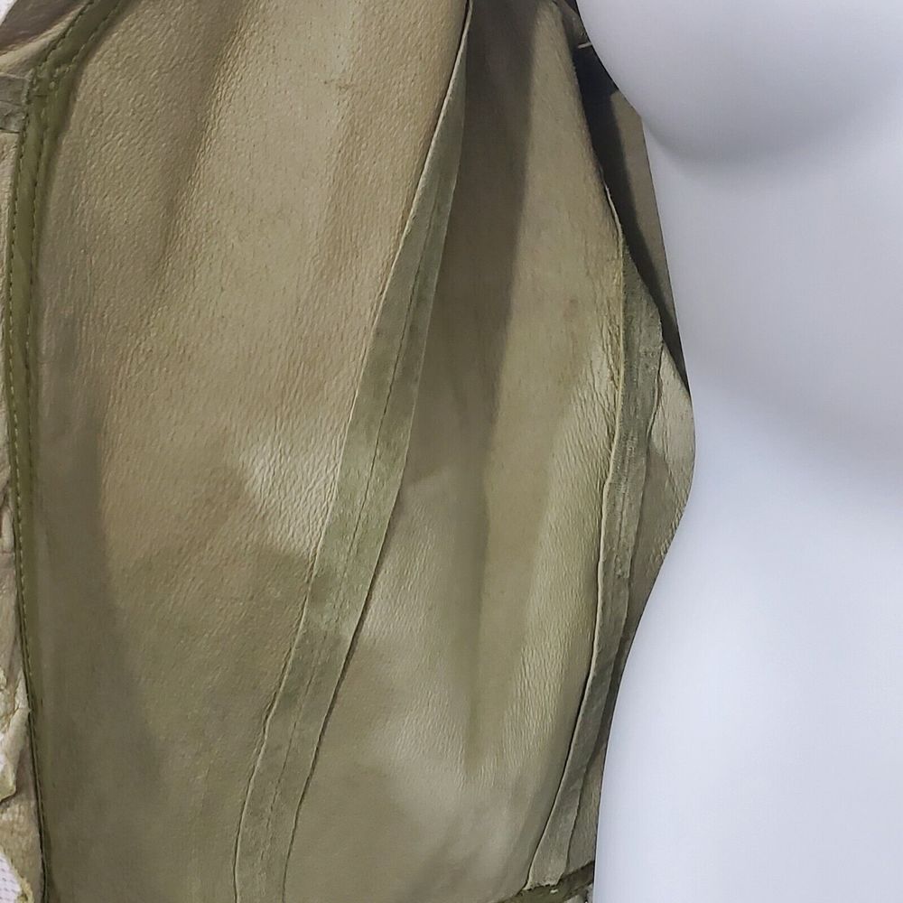 Karen Kane Lifestyle Suede Jacket Small Laser Cut Sage Green Blazer Tie Front - Picture 10 of 15